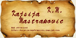 Kajsija Maštrapović vizit kartica